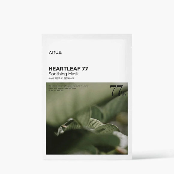 HEARTLEAF 77% SOOTHING SHEET MASK, 25ml